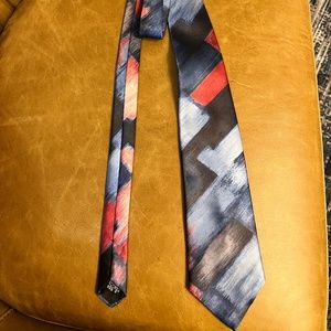 Multi color black blue red tie Classic Fit
